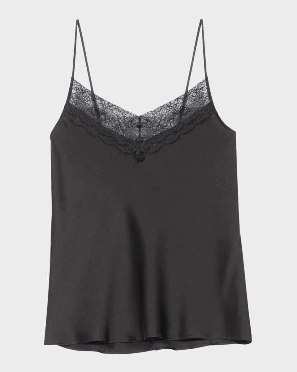 Leana Lace-Trim Satin Camisole